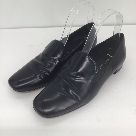 Stuart Weitzman Myguy Leather Loafer Casual Career Black Made in Spain size 8M - Picture 10 of 10